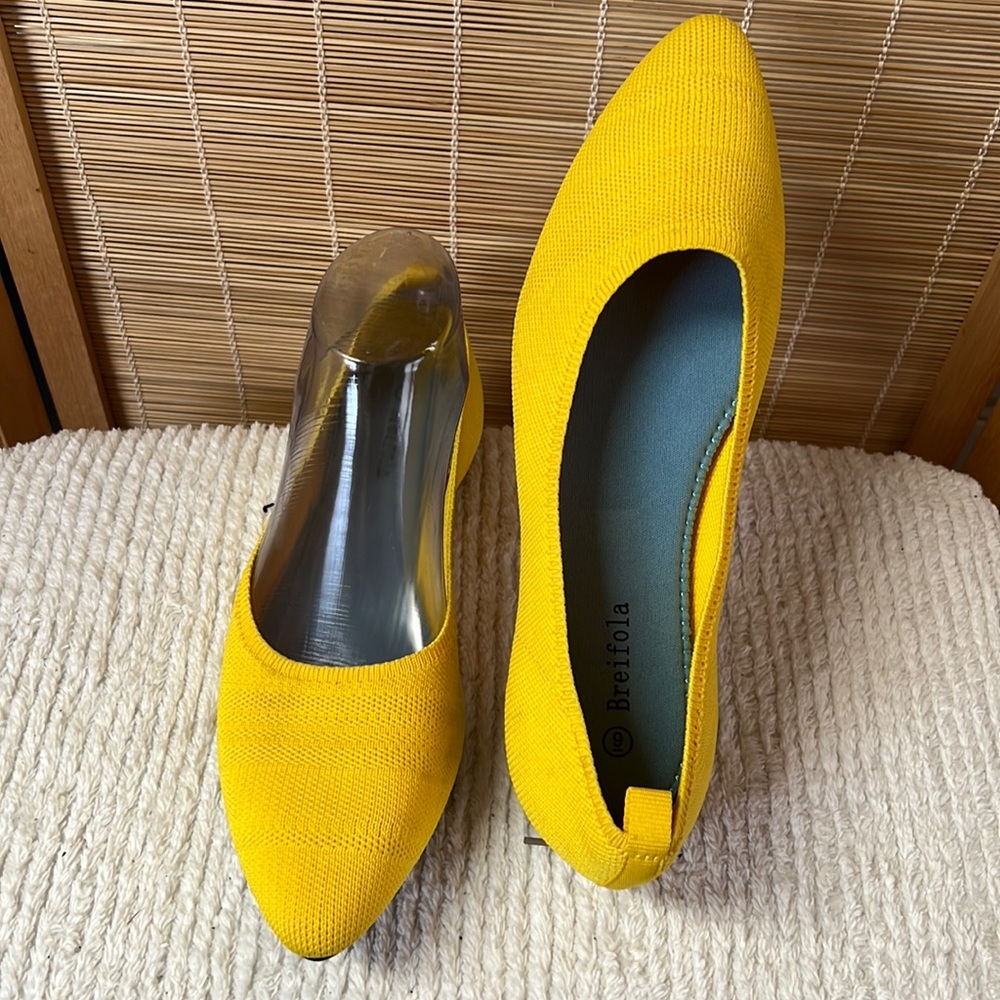 Breifola Knit Ballet Flats yellow color size 9